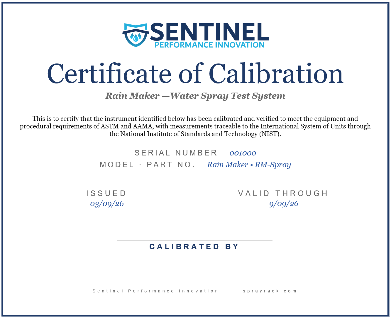Rain Maker Calibration Service