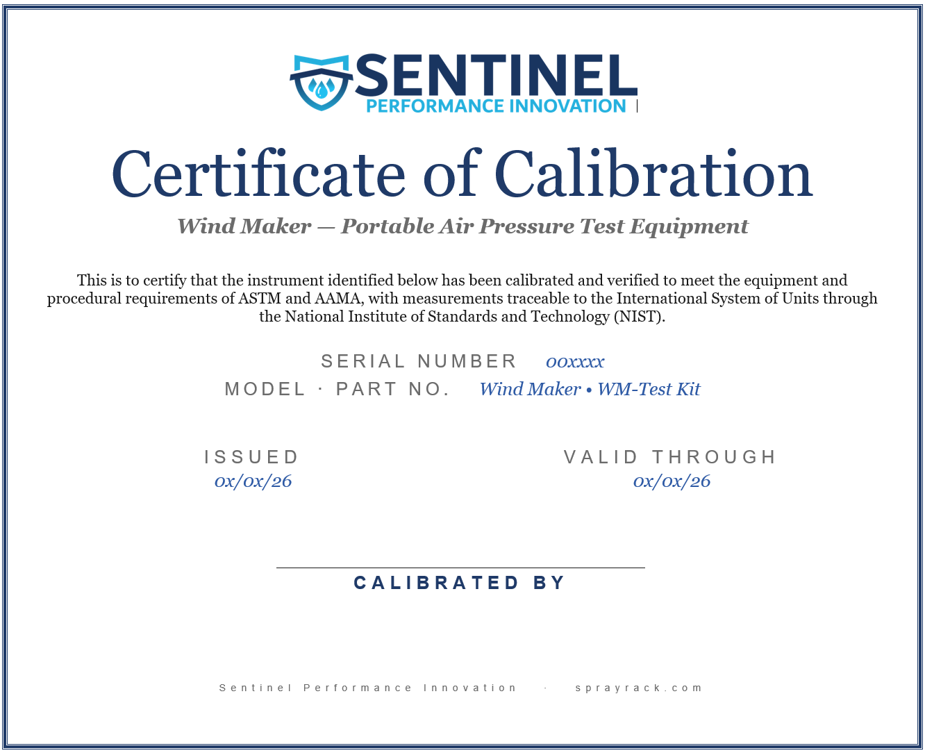 Wind Maker Calibration Service